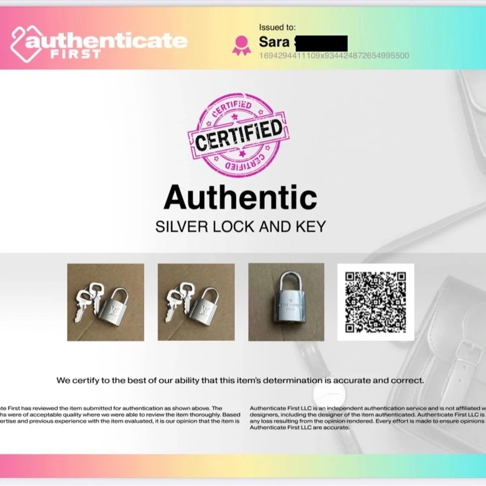 New Louis Vuitton Silver Lock and Key with COA #315 3 pc - Picture 2 of 8